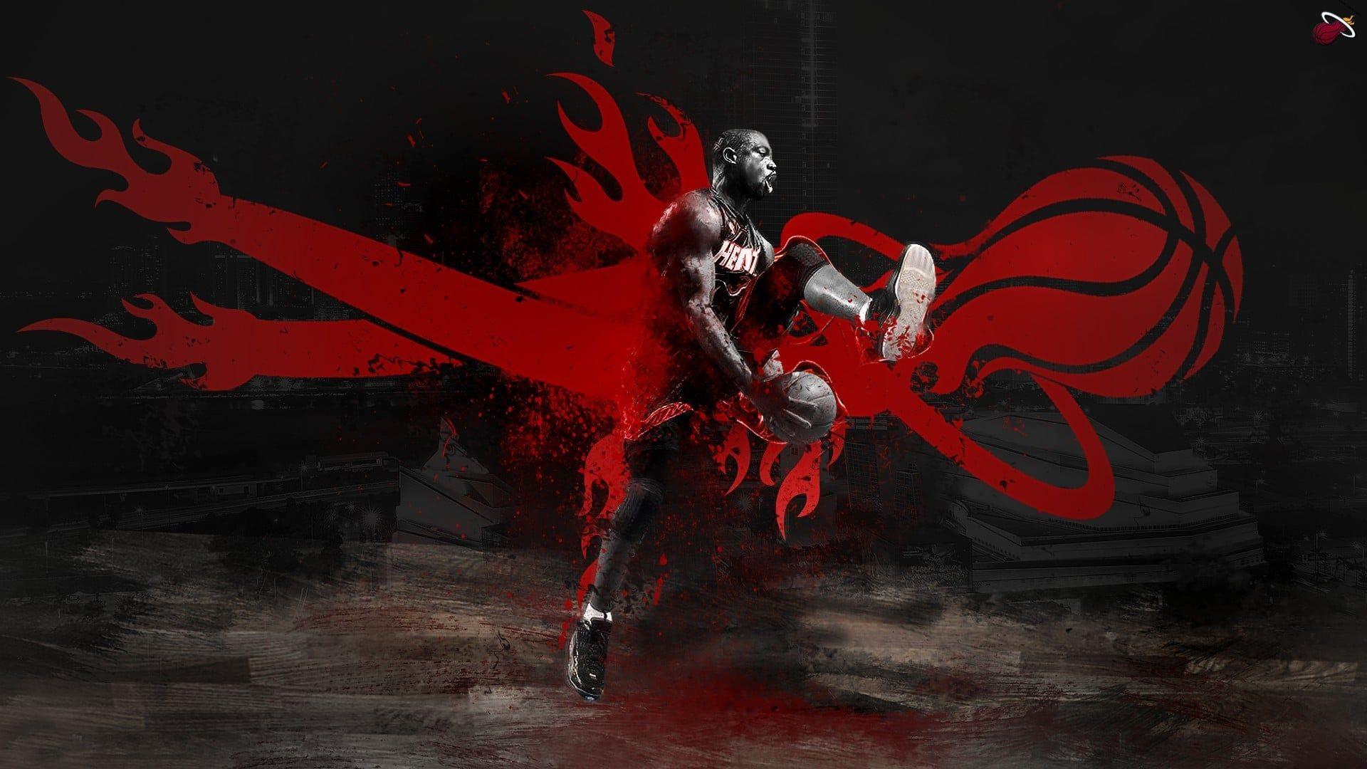Photo Wallpaper Miami, Basketball, Miami, Basketball, - Dwyane Wade Wallpapers Hd - HD Wallpaper 