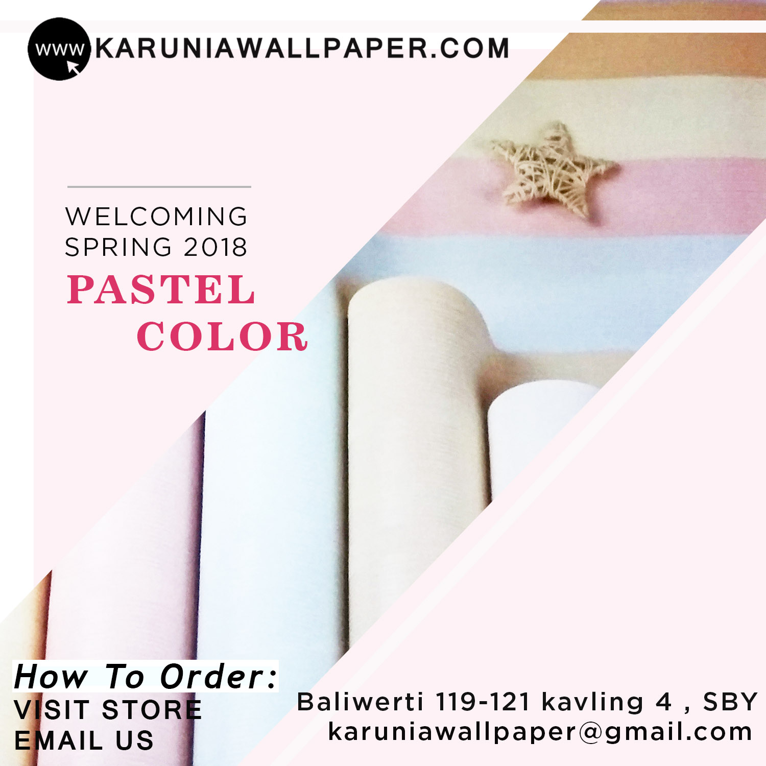 Jual Wallpaper Dinding Warna Pastel - Ud. Karunia Wallpaper Surabaya - HD Wallpaper 