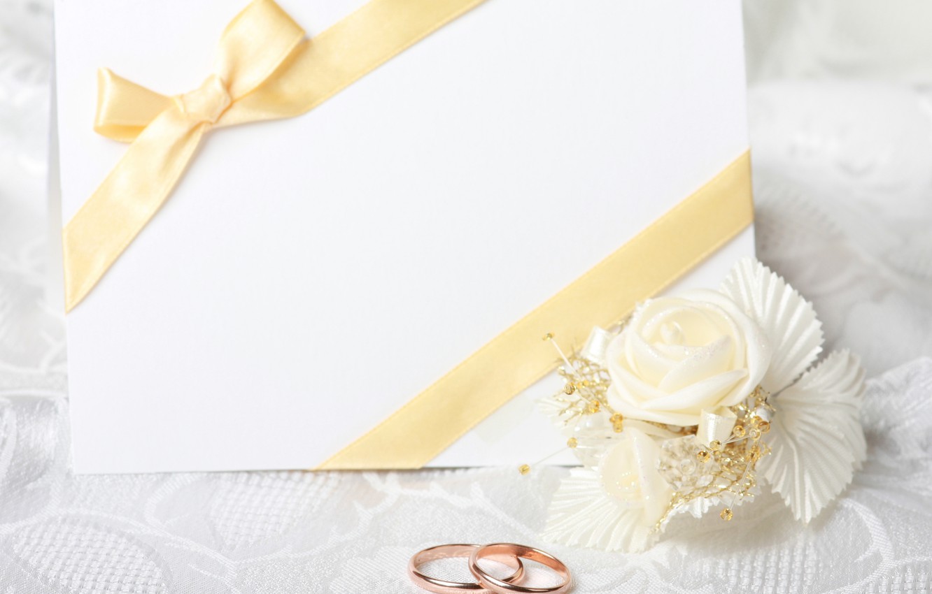 Photo Wallpaper Flowers, Postcard, Flower, Engagement - Wedding Rings And Flowers - HD Wallpaper 