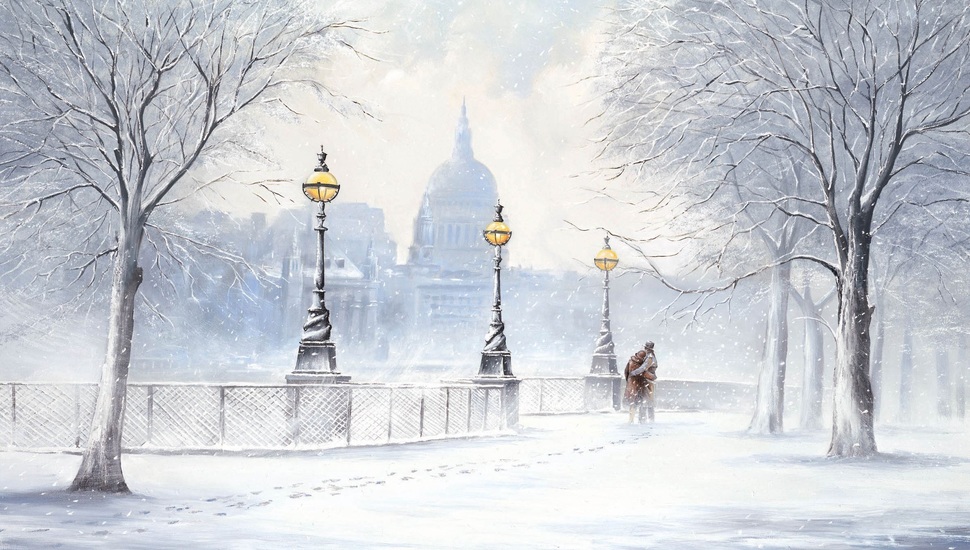 Winter, Snow, Street, Jeff Rowland, Picture, Boulevard, - Winter Wallpaper For Facebook - HD Wallpaper 