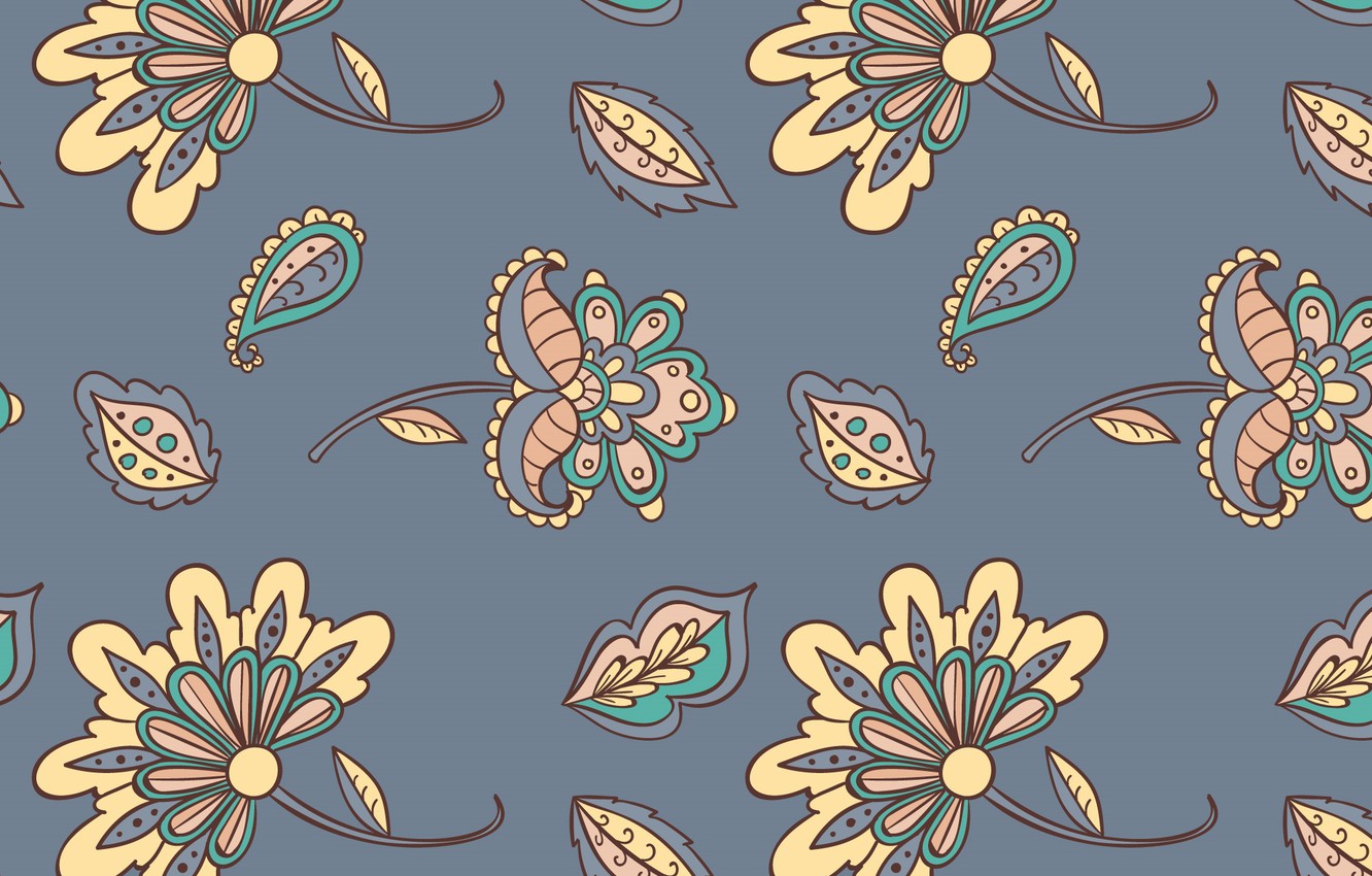 Photo Wallpaper Flowers, Grey, Texture, Grey, Background, - Background Batik - HD Wallpaper 