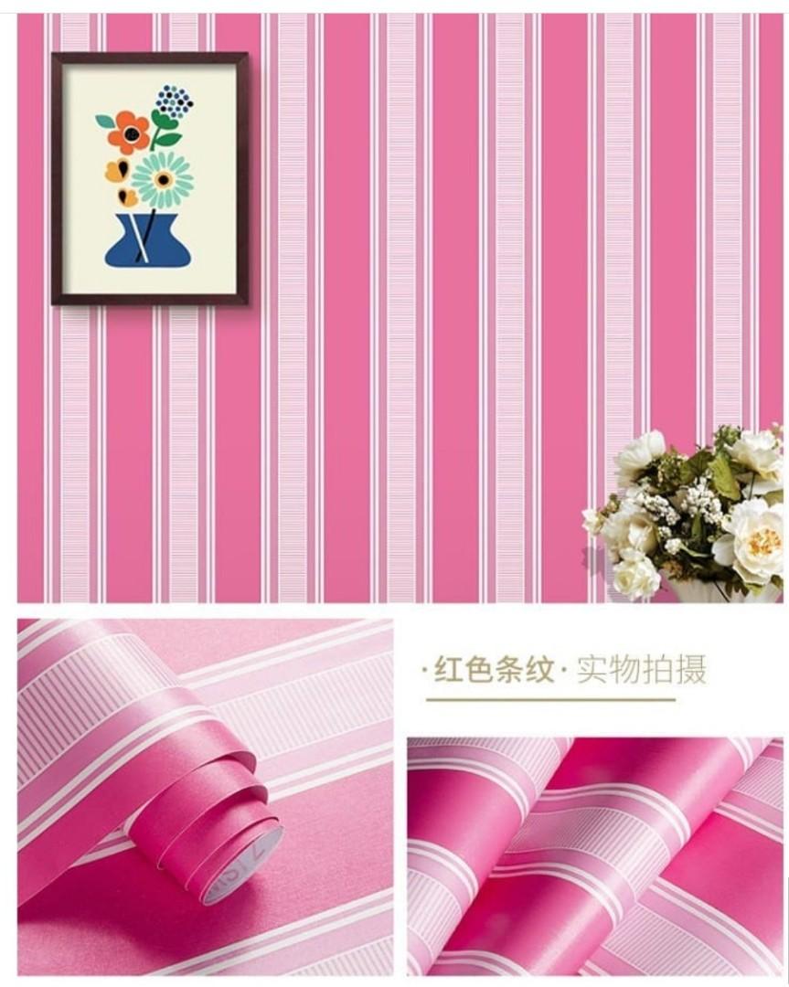 Dinding Garis Garis Pink - HD Wallpaper 