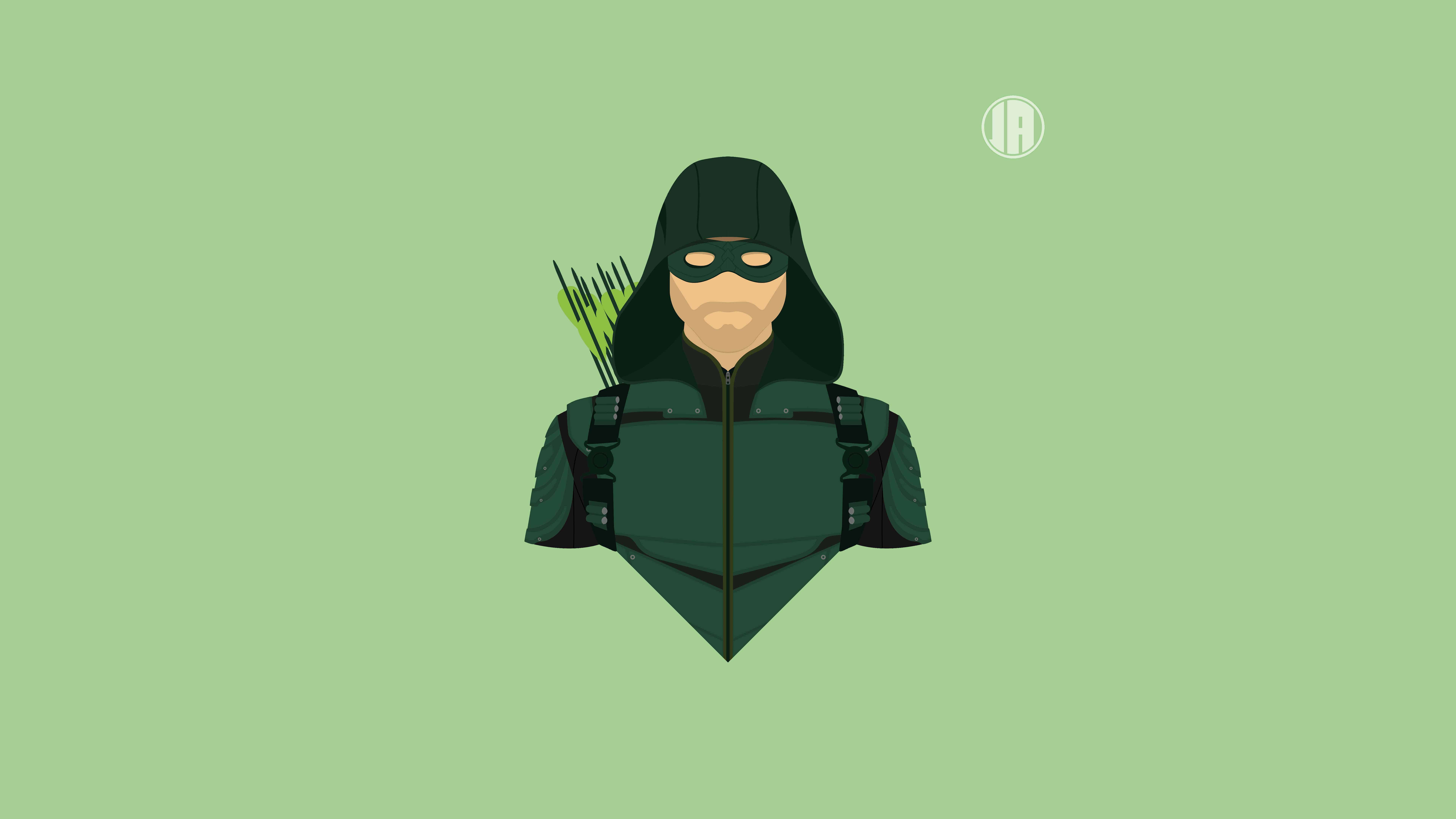 Minimalism Green Arrow Uhd 8k Wallpaper - Green Arrow Minimalist - HD Wallpaper 