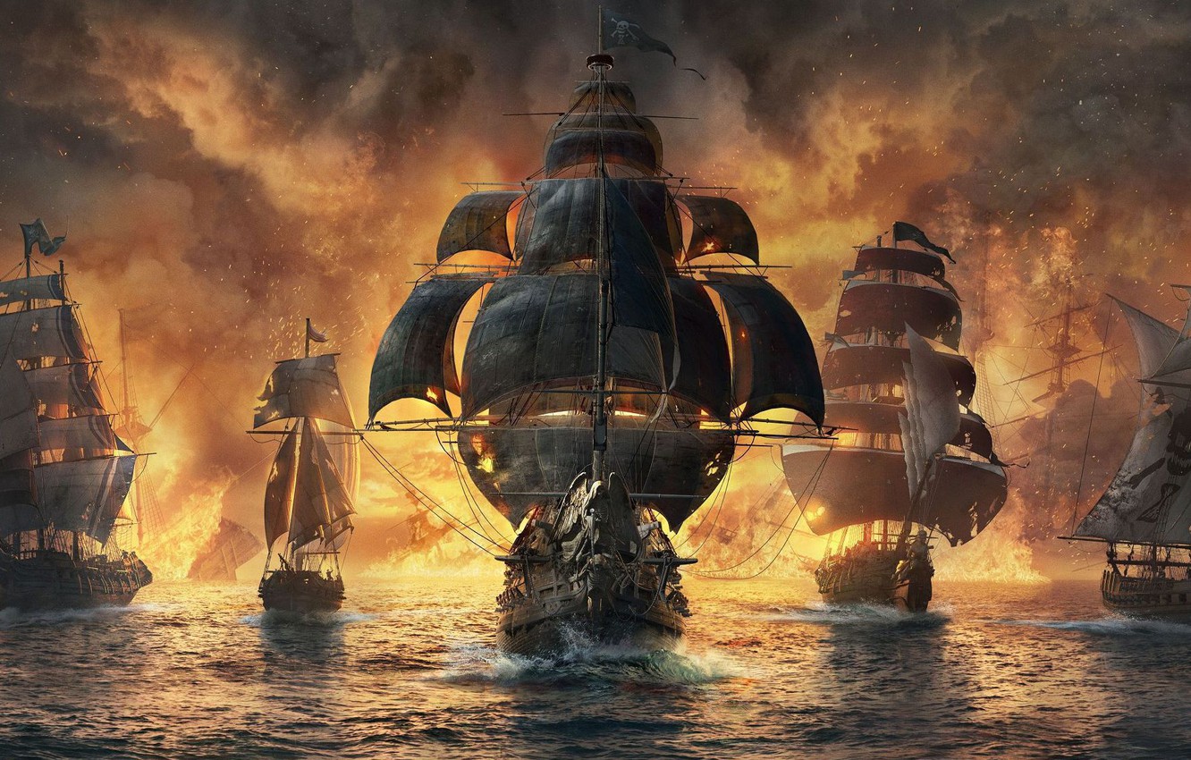 Photo Wallpaper Pirates, Ubisoft, Skull & Bones - Skull And Bones Pirate Game - HD Wallpaper 