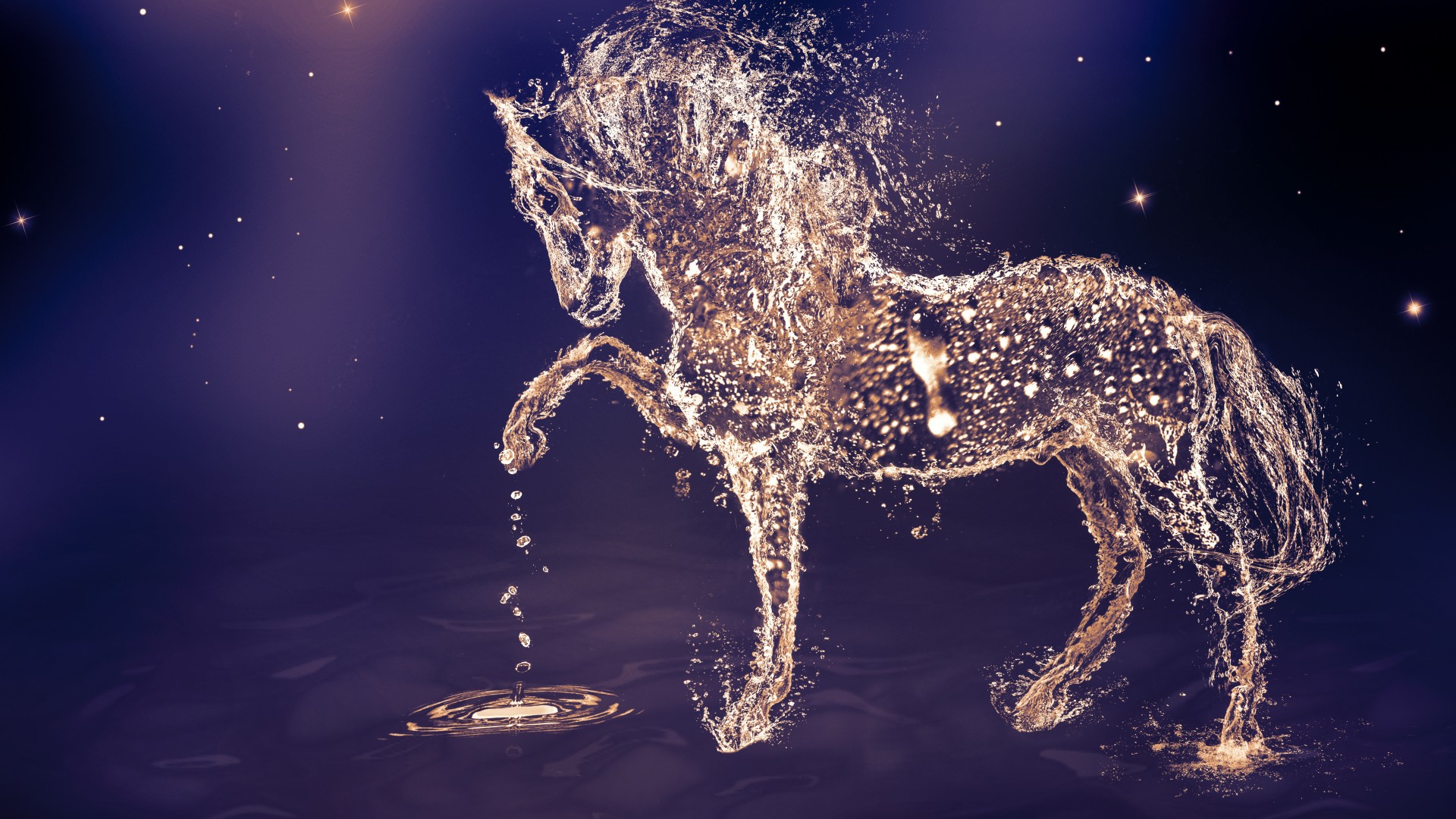 Artistic Water Horse Wallpaper - Water Horse Wallpaper Hd - HD Wallpaper 
