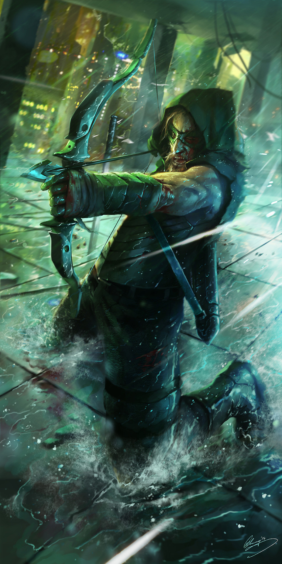 Green Arrow Art - HD Wallpaper 