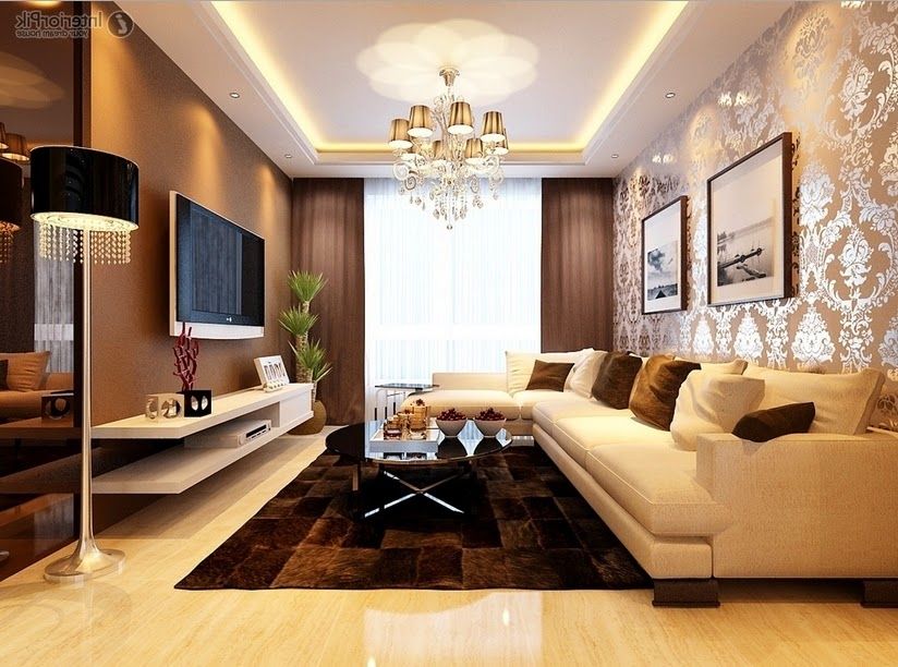 Luxury Living Rooms With Tv - HD Wallpaper 