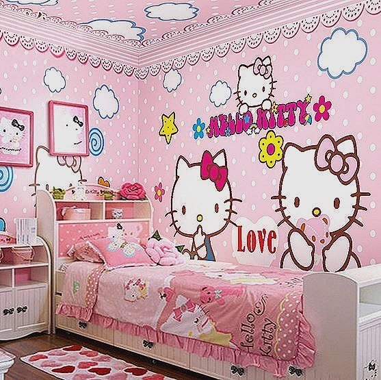 Hello Kitty Wallpaper Design For Bedroom - HD Wallpaper 
