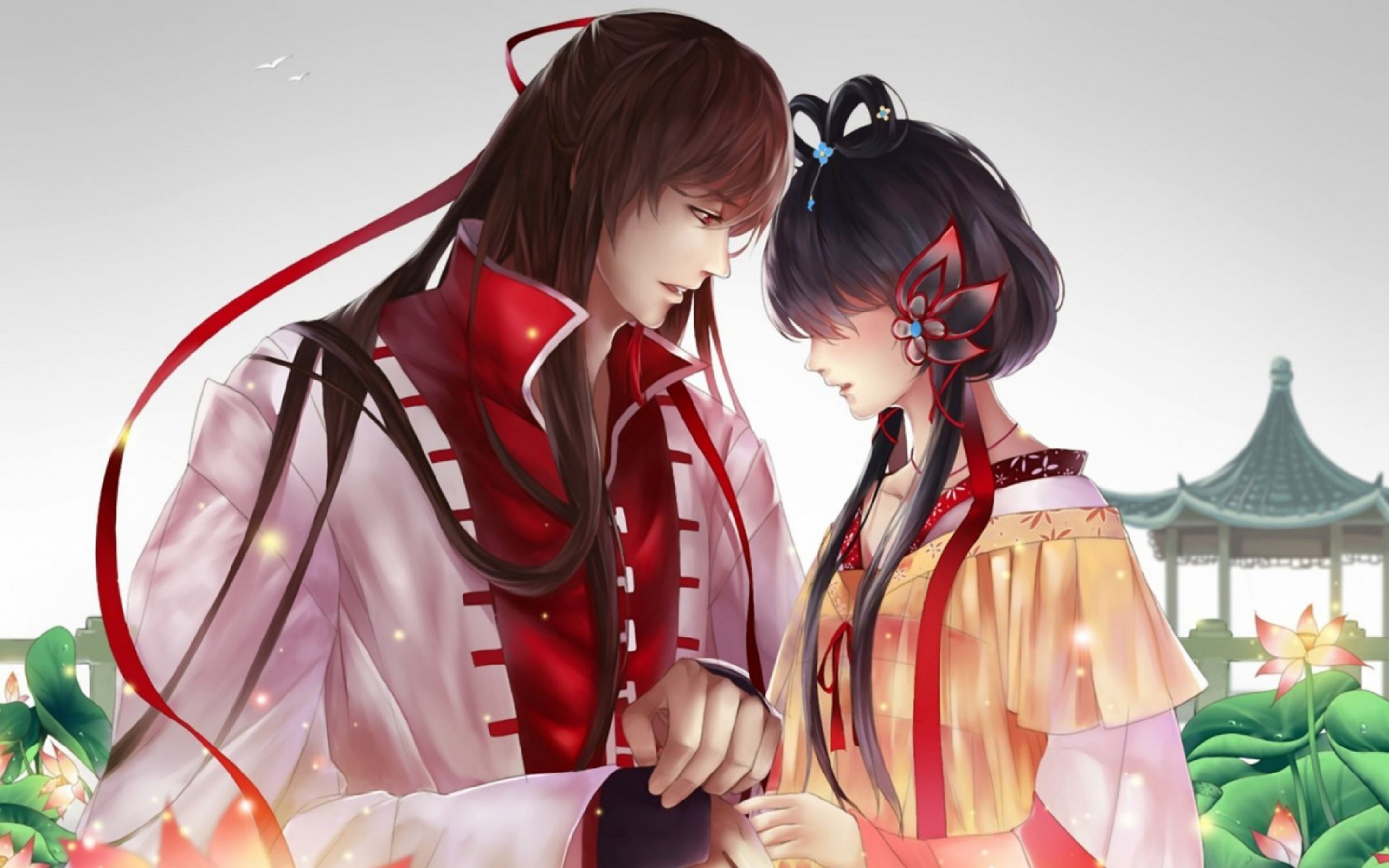 Cute Anime Couple Wallpaper - HD Wallpaper 
