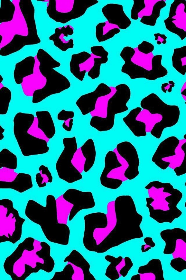 Cute Girly Wallpapers Images - Pink Blue Leopard Print - HD Wallpaper 
