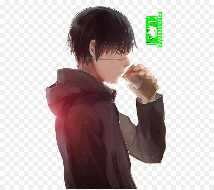 Anime Boy Drinking Coffee - HD Wallpaper 