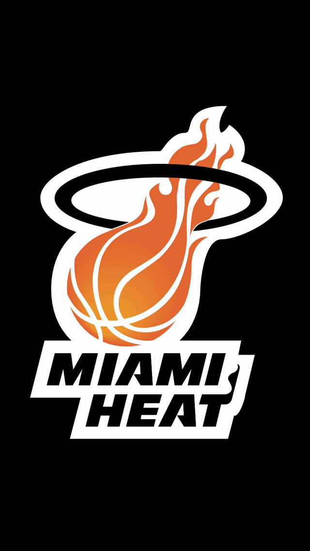 Simple Miami Heat Black Background - Miami Heat Logo Wallpaper Iphone - HD Wallpaper 