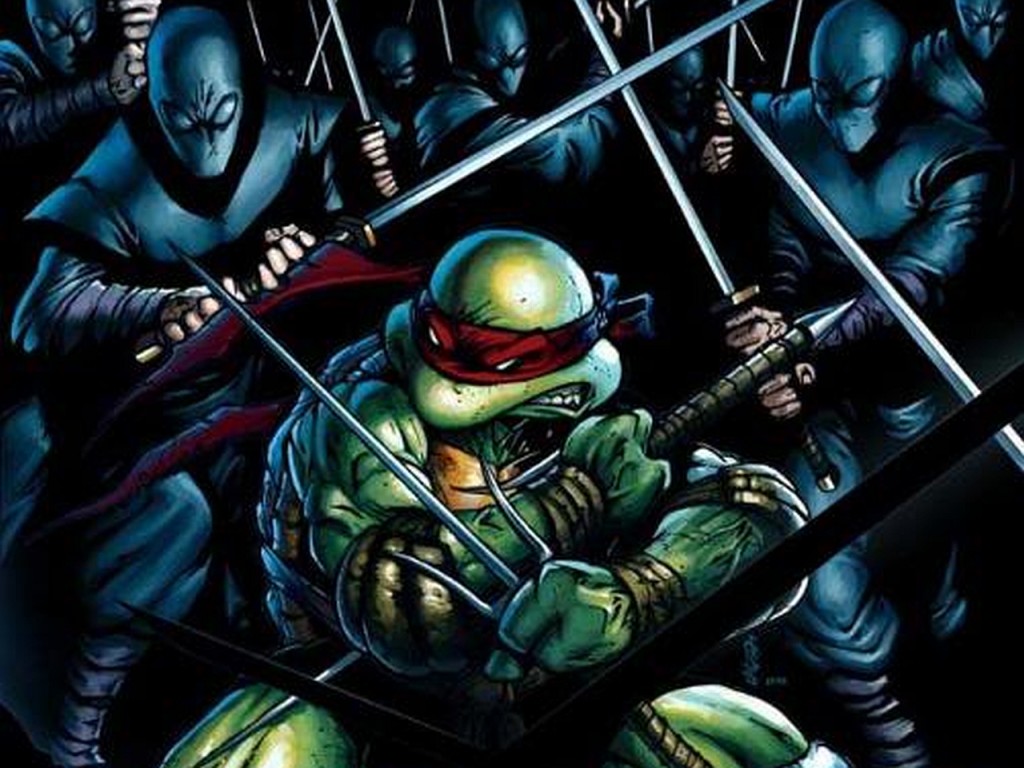 Classic Wallpaper - Tmnt Raphael Vs Foot Clan - HD Wallpaper 