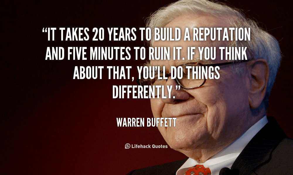 Warren Buffett Reputation Quote - HD Wallpaper 