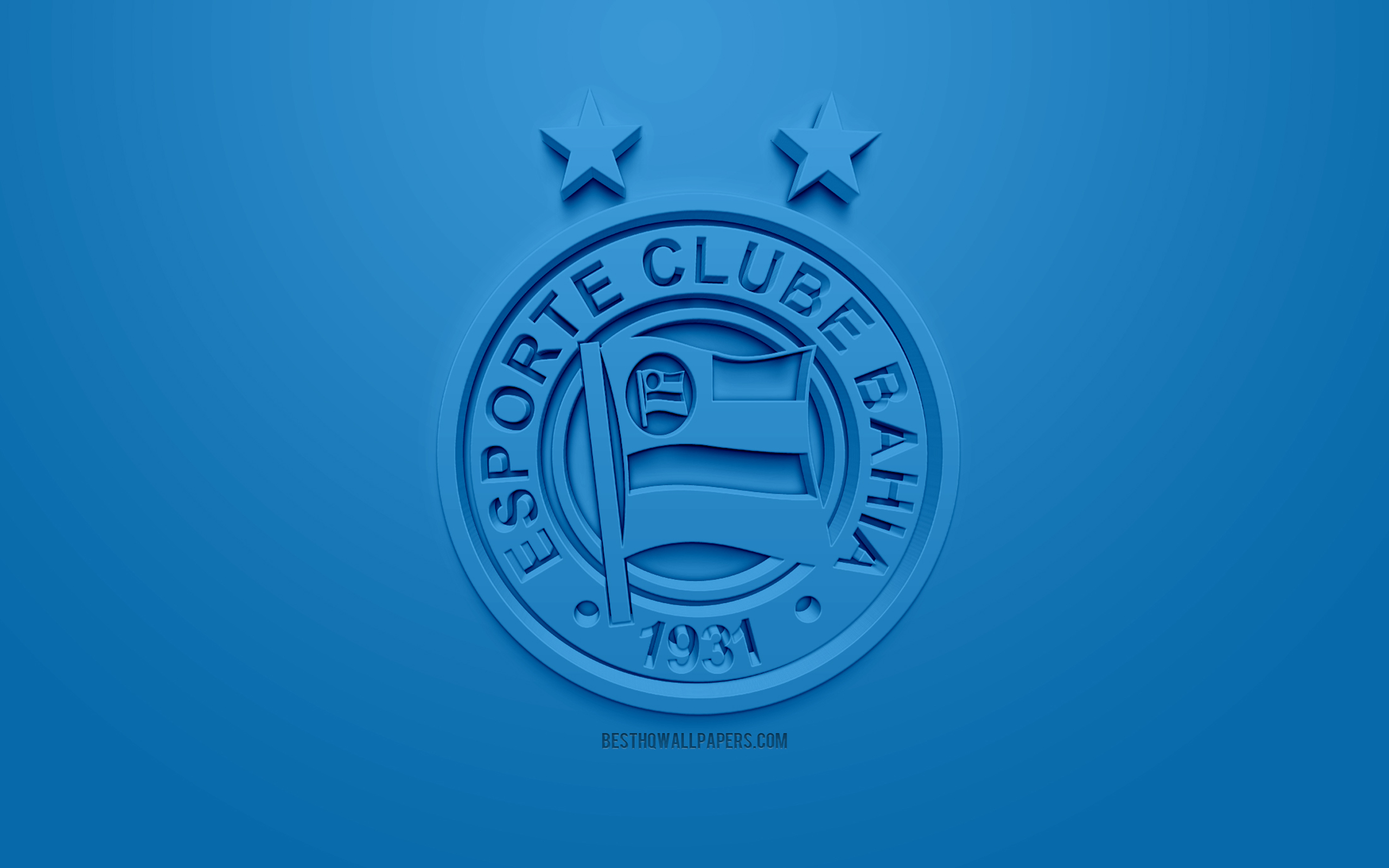Ec Bahia, Creative 3d Logo, Blue Background, 3d Emblem, - Emblem - HD Wallpaper 