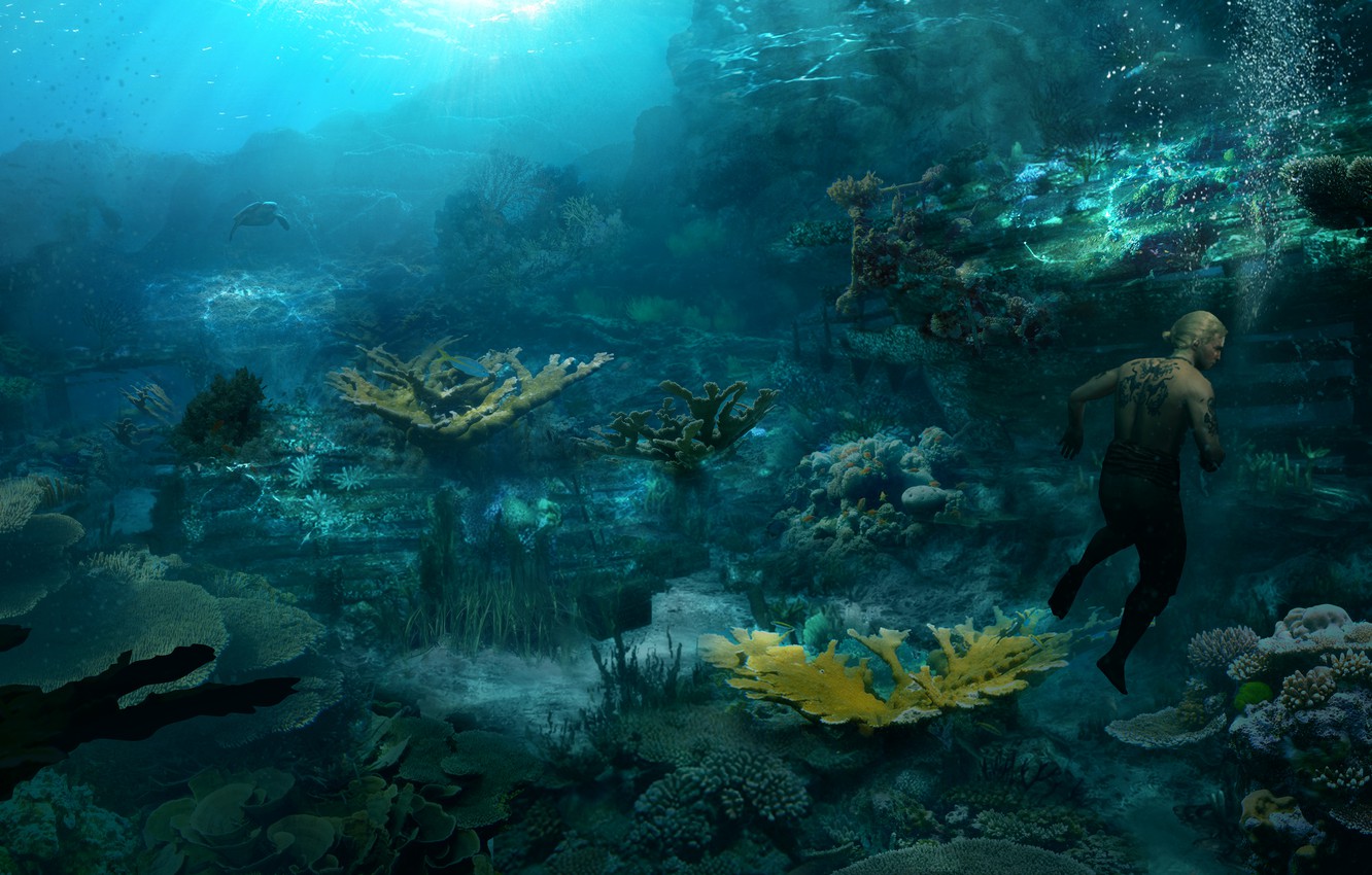 Photo Wallpaper Pirate, Ubisoft, Assassin, Edward Kenway, - Coral Reef - HD Wallpaper 
