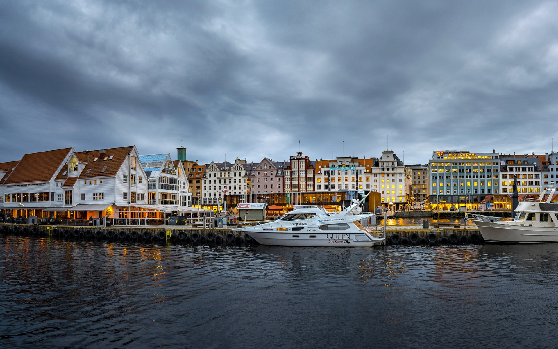 Bergen, Evening, Sunset, Ships, Yachts, Bergen Cityscape, - Bergen - HD Wallpaper 