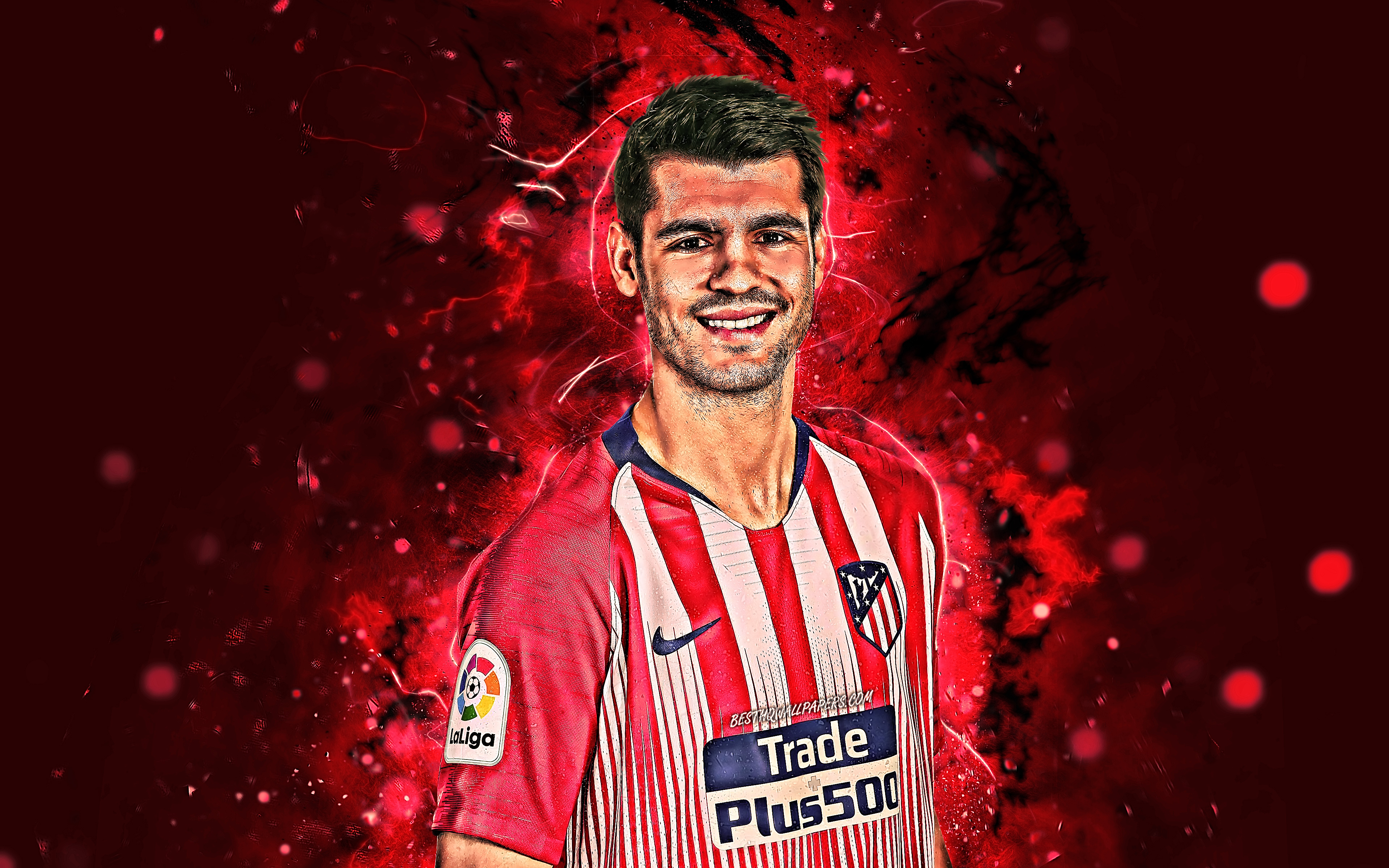 Alvaro Morata, 4k, Atletico Madrid Fc, Spanish Footballers, - Álvaro Morata - HD Wallpaper 