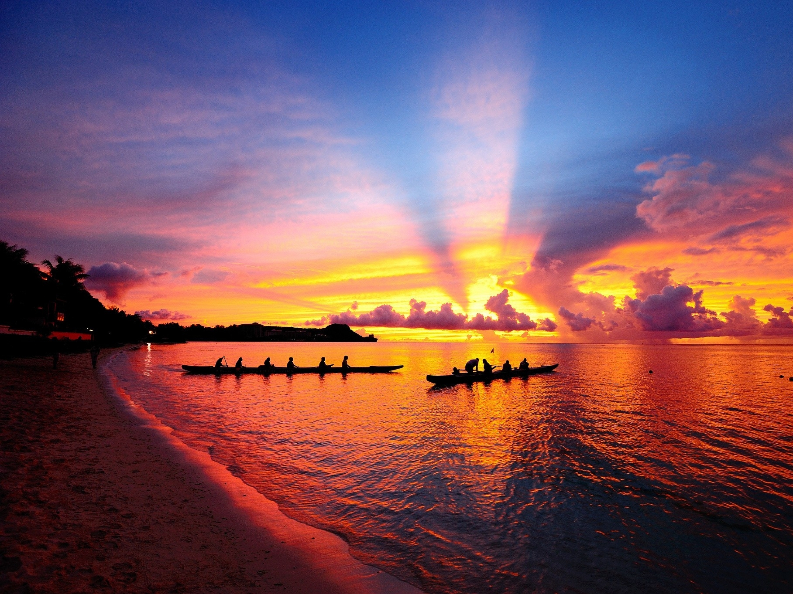 Sunset In Tahiti French Polynesia - HD Wallpaper 