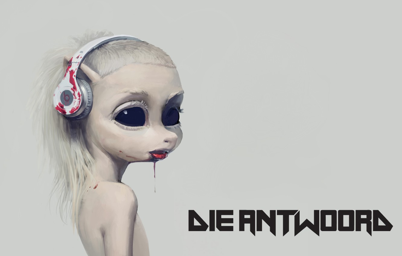 Photo Wallpaper Girl, Blood, Headphones, Die Antwoord, - Yolandi Visser - HD Wallpaper 