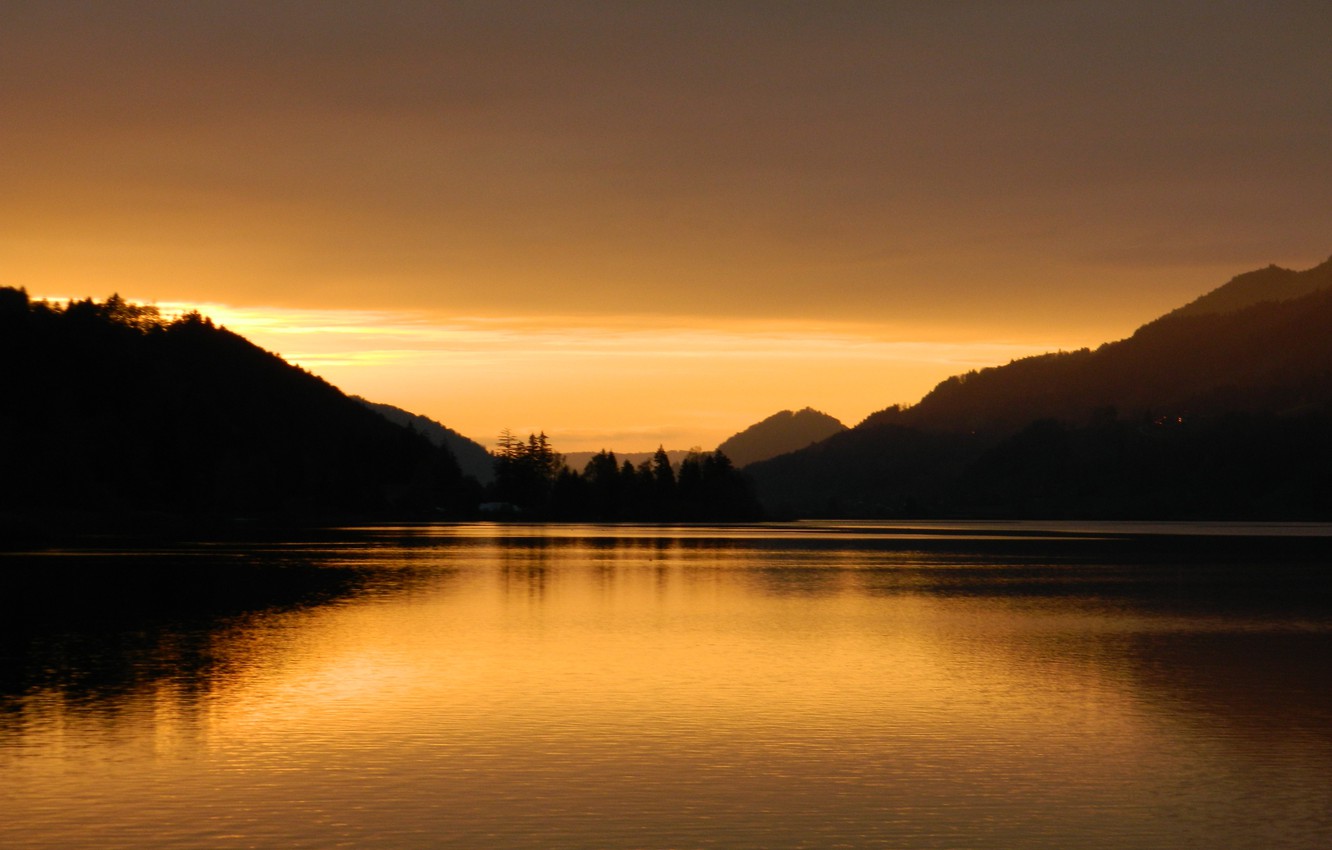 Photo Wallpaper Alpsee, Immenstadt, Sunset - Immenstadt - HD Wallpaper 
