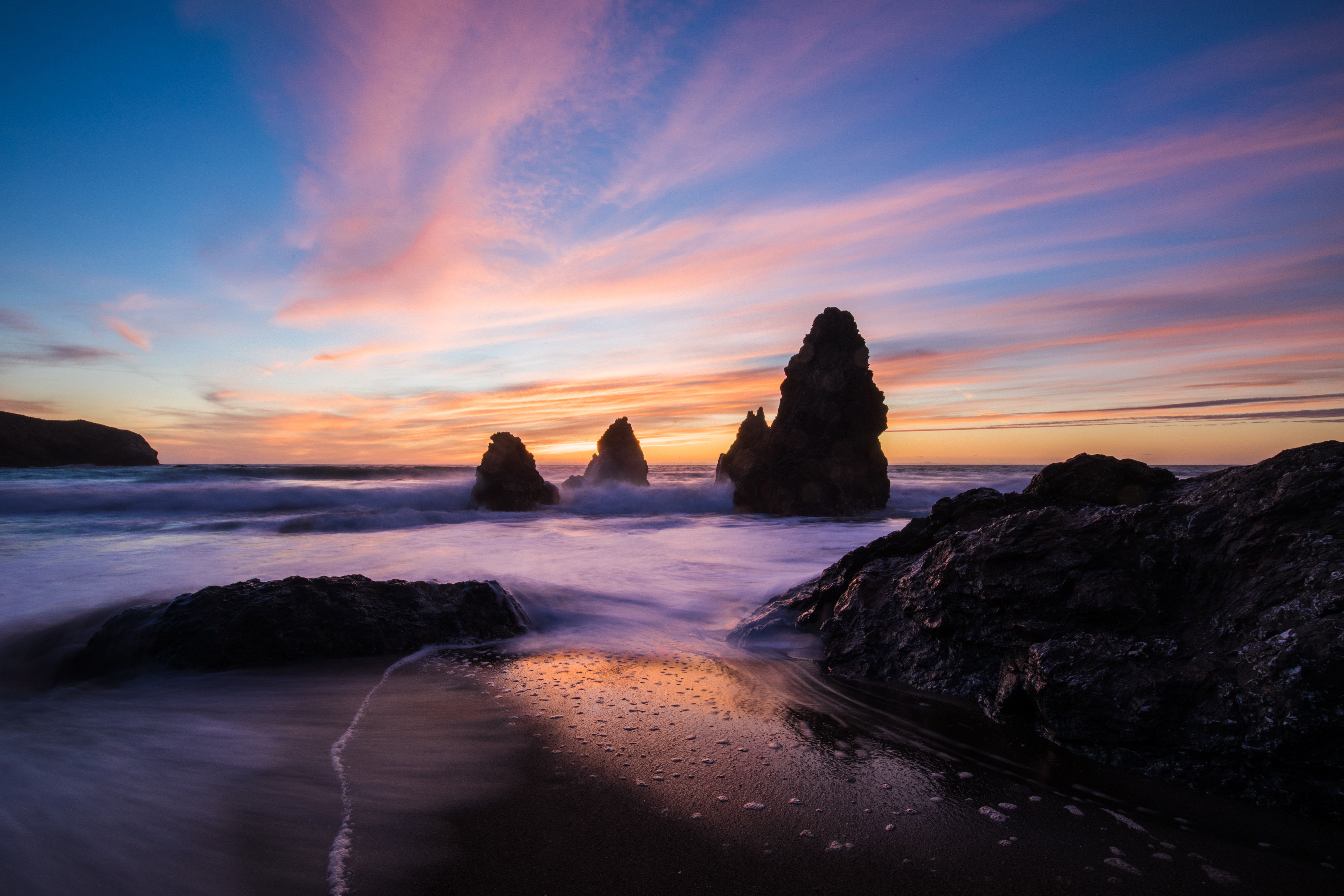 Wallpaper Rocks, Sea, Ocean, Sunset - Sunset Ocean Wallpapers For Laptop - HD Wallpaper 