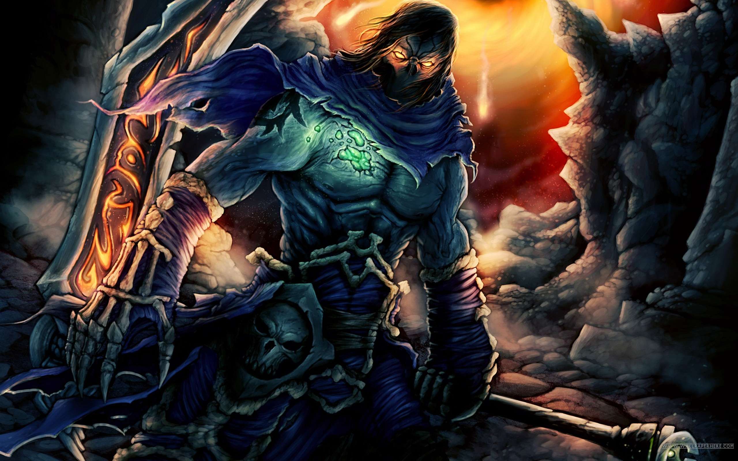 Darksiders 2 Wallpaper - Darksiders 2 Death Art - HD Wallpaper 