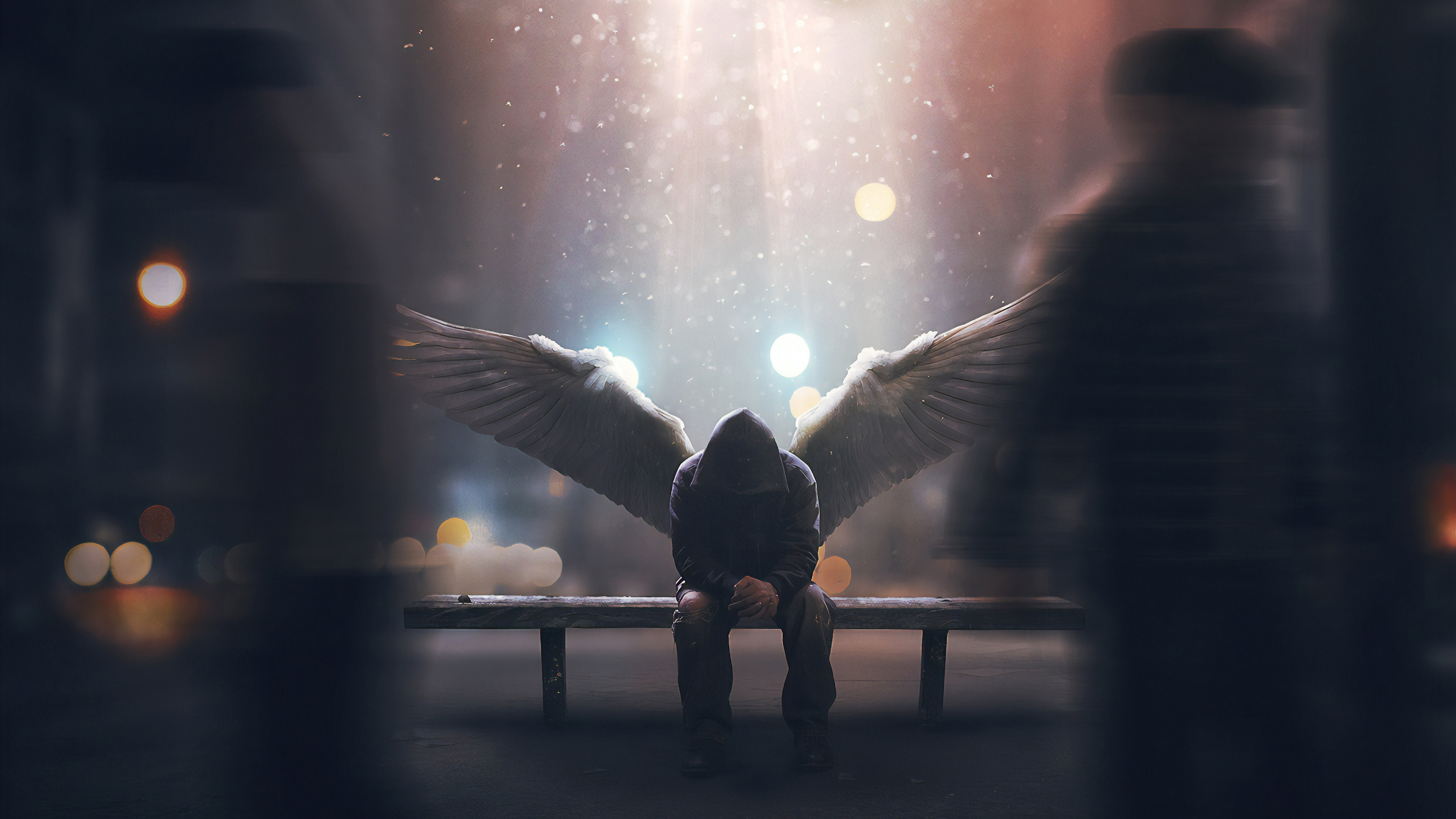 Alone Angel 4k - HD Wallpaper 