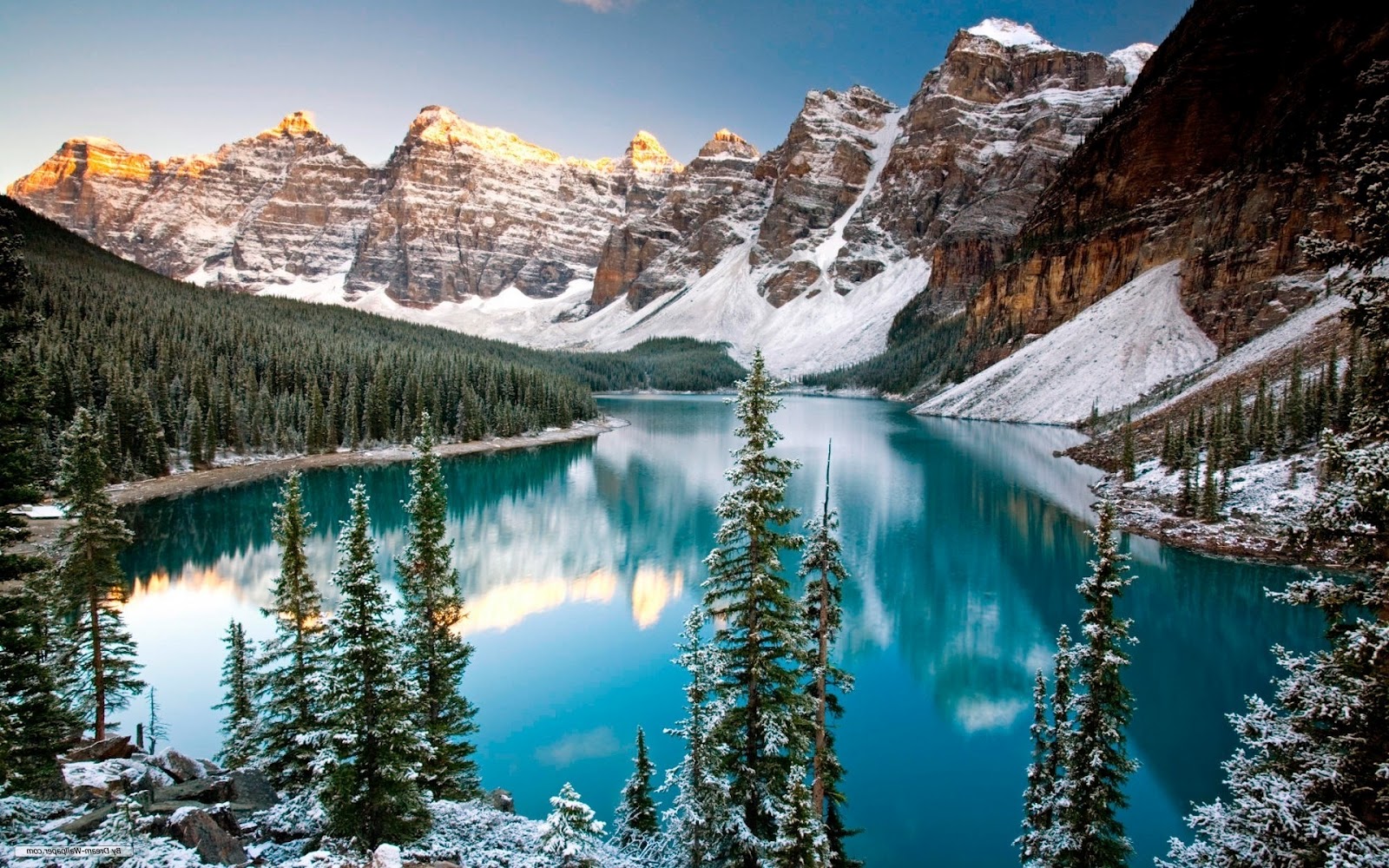 Winter Mountain Lake Windows 8 Wallpaper - Moraine Lake - HD Wallpaper 