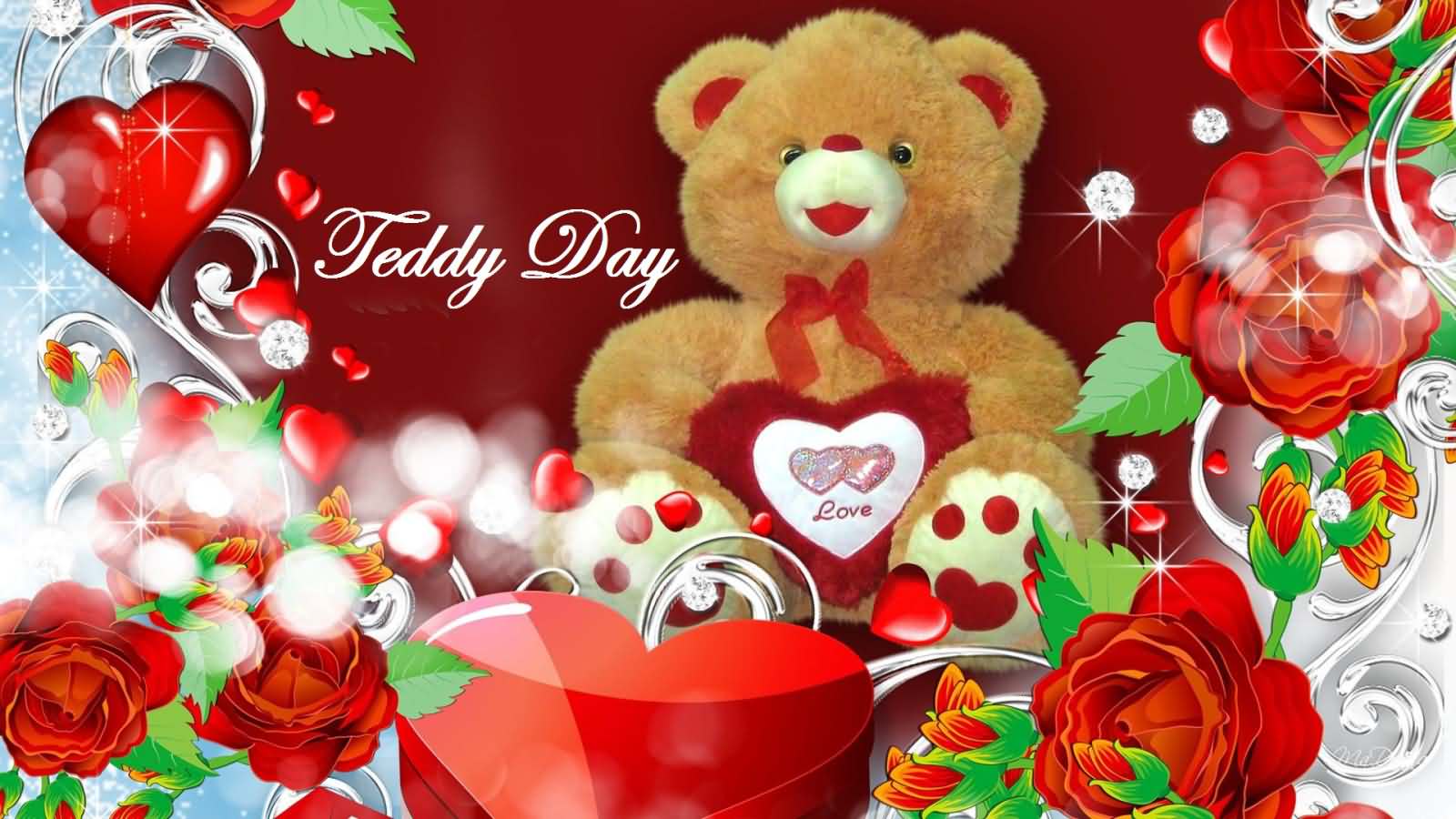 Celebrating Happy Teddy Bear Day Wallpaper - Beautiful Happy Teddy Day - HD Wallpaper 
