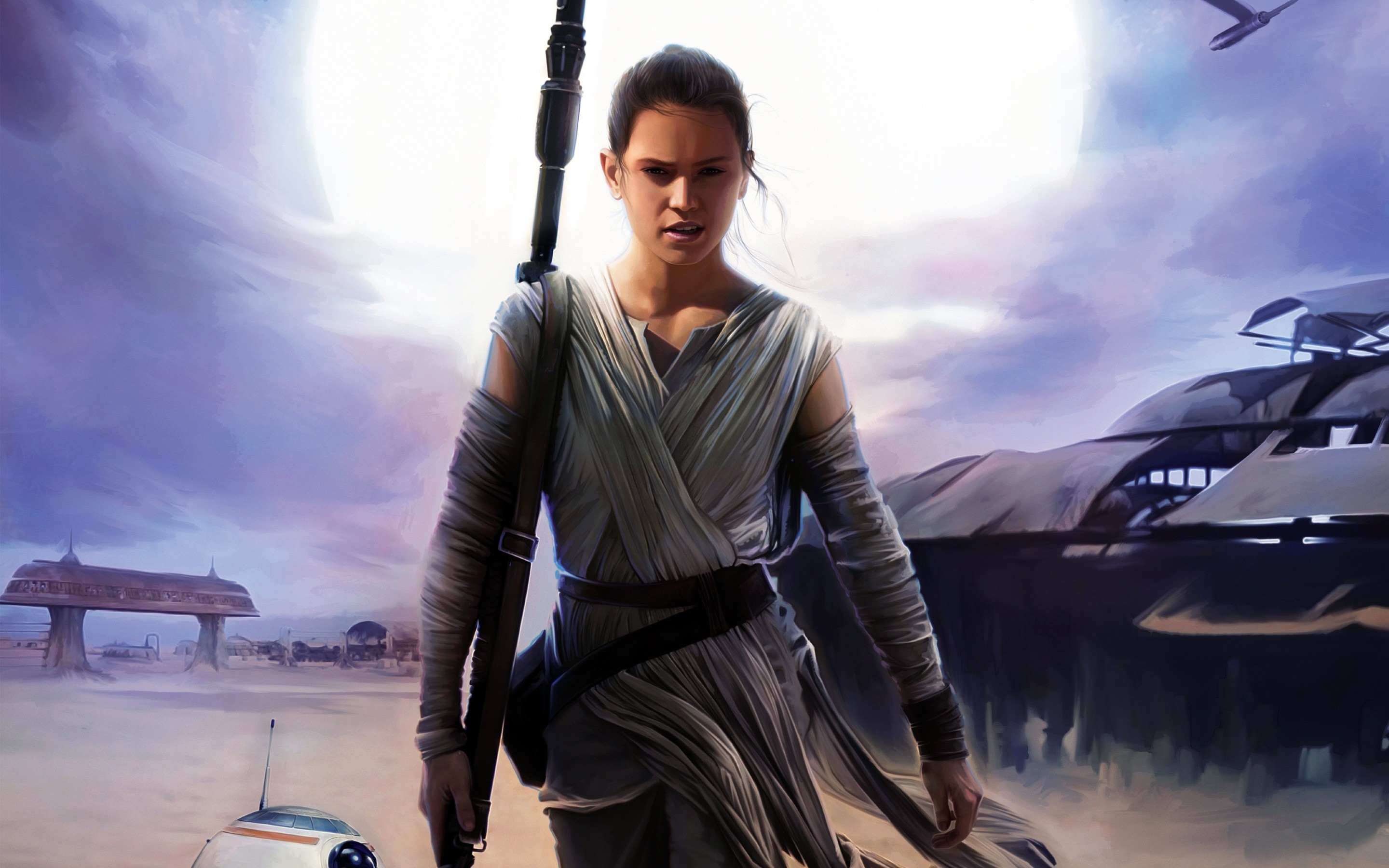Star Wars Episode Vii The Force Awakens Daisy Ridley - Star Wars Rey Puzzle - HD Wallpaper 