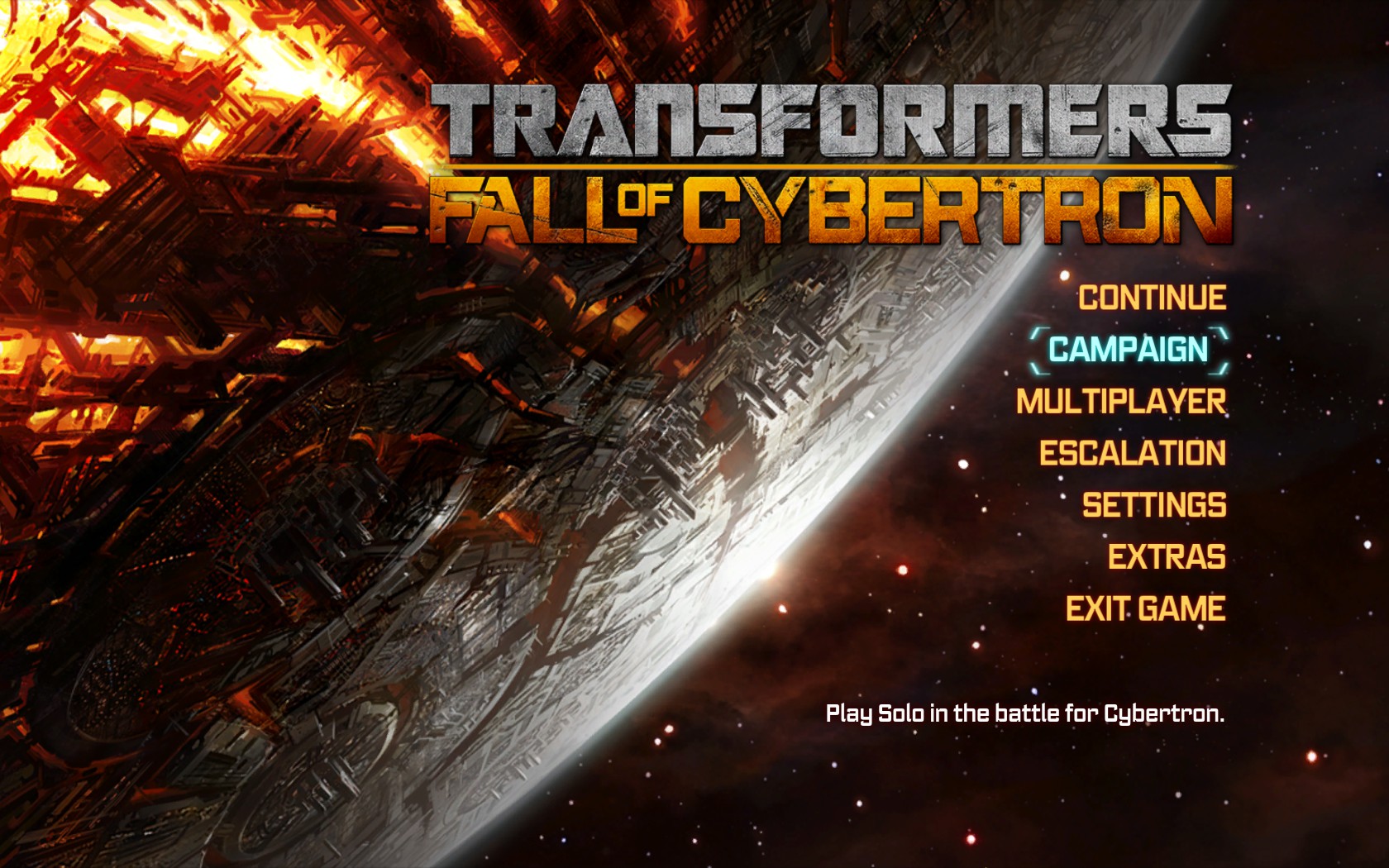 Transformers Fall Of Cybertron Main Menu - HD Wallpaper 