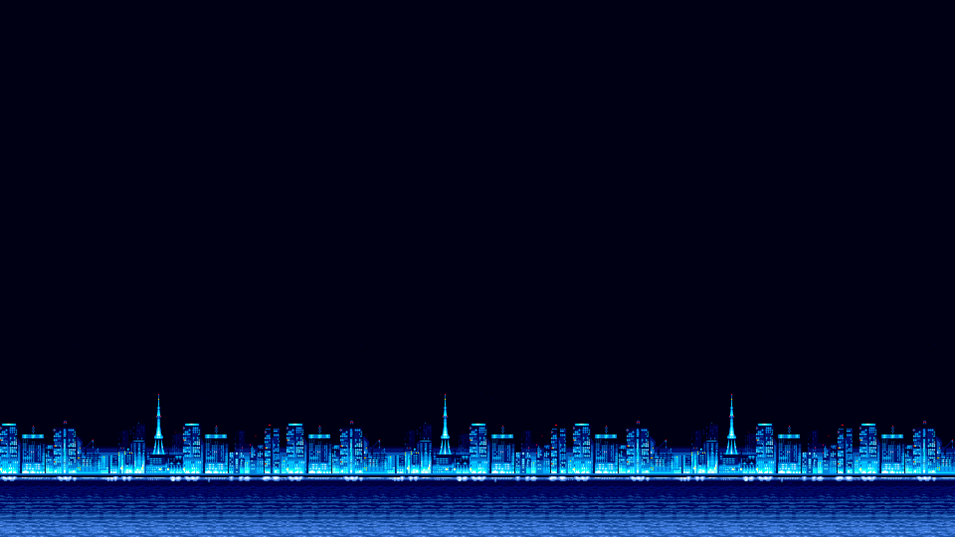 8 Bit City Background - HD Wallpaper 