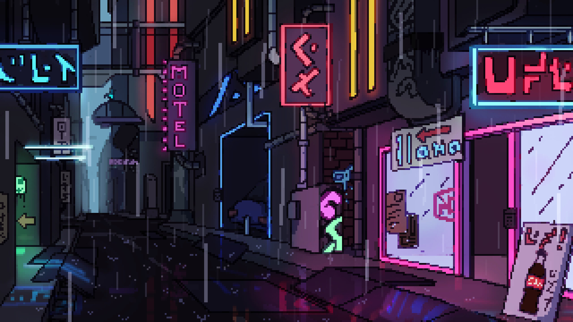 Sci Fi Pixel Art City - HD Wallpaper 