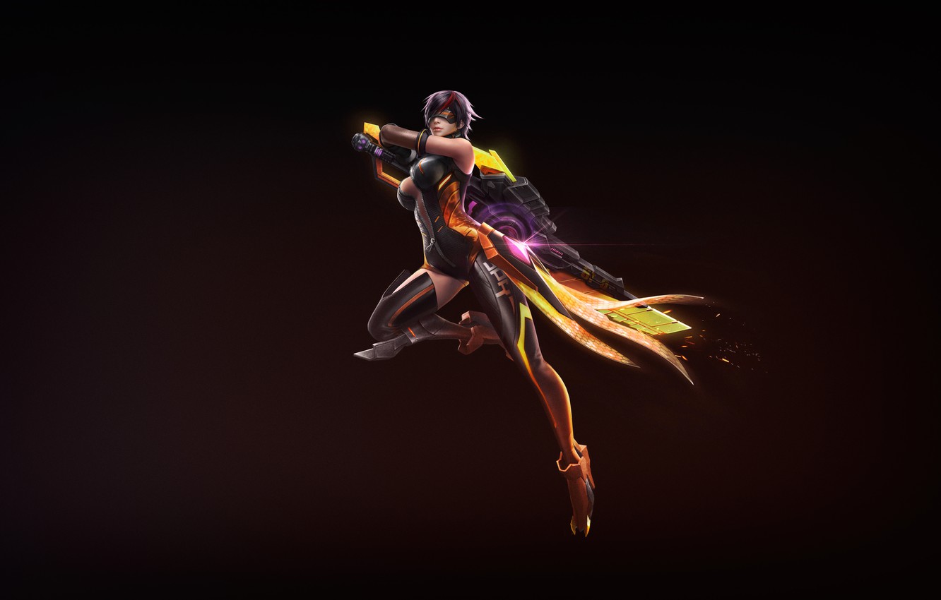 Photo Wallpaper Girl, Minimalism, Style, Girl, Sword, - Contra Code 018 - HD Wallpaper 