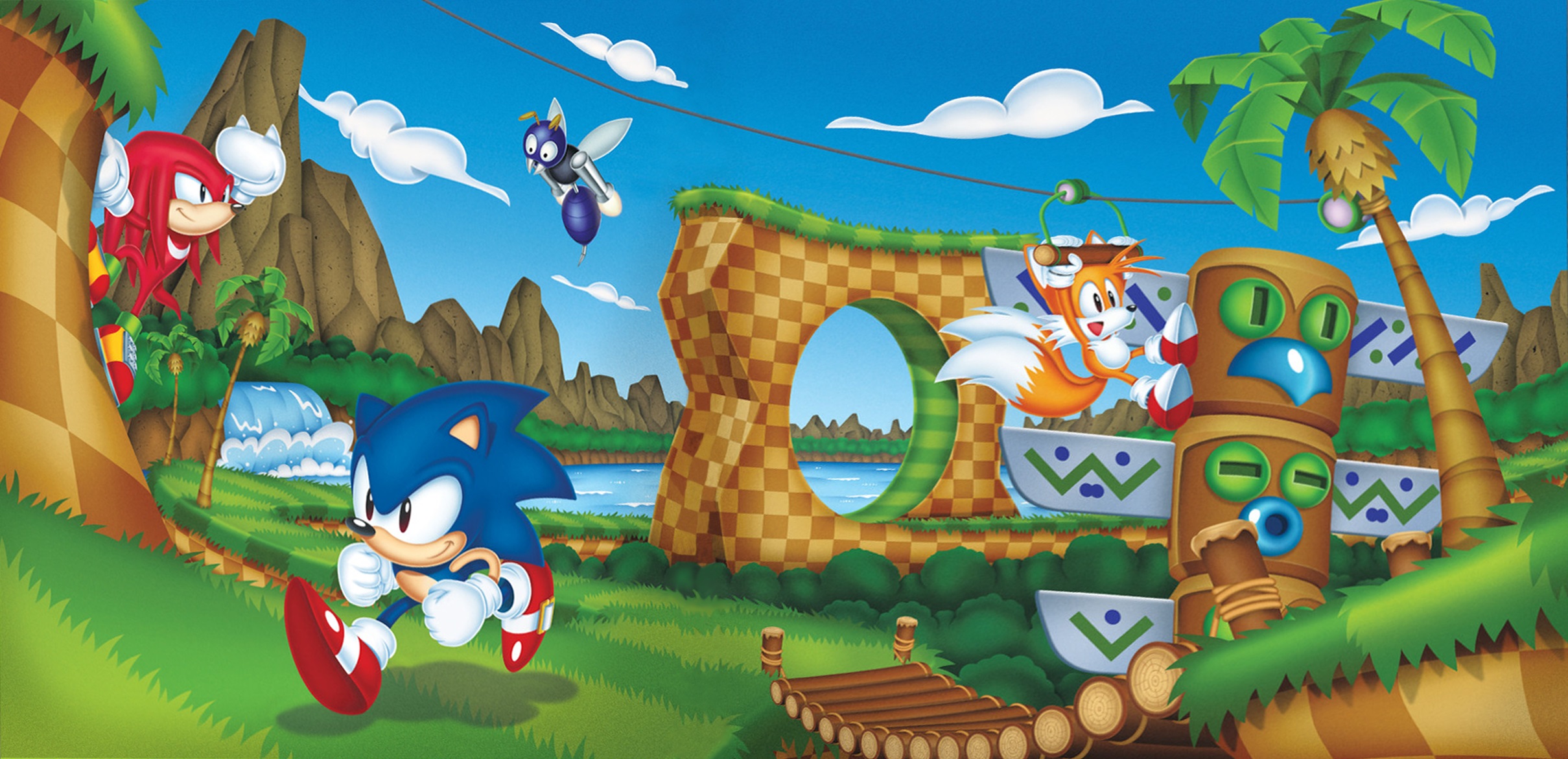 Sonic In Green Hill Zone - HD Wallpaper 