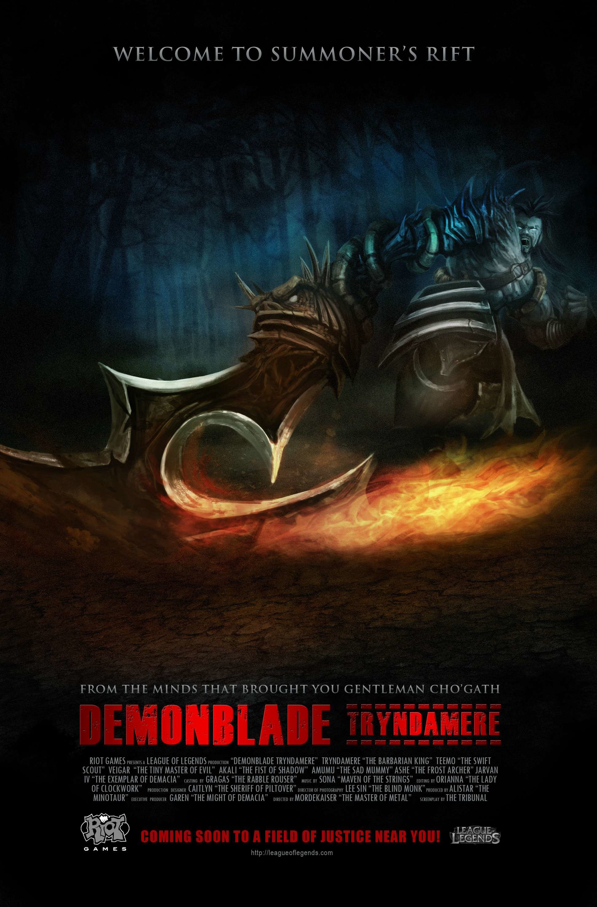 League Of Legends Tryndamere Demonblade Teaser Posterdemonblade - Summoners Rift League Of Legends Poster - HD Wallpaper 