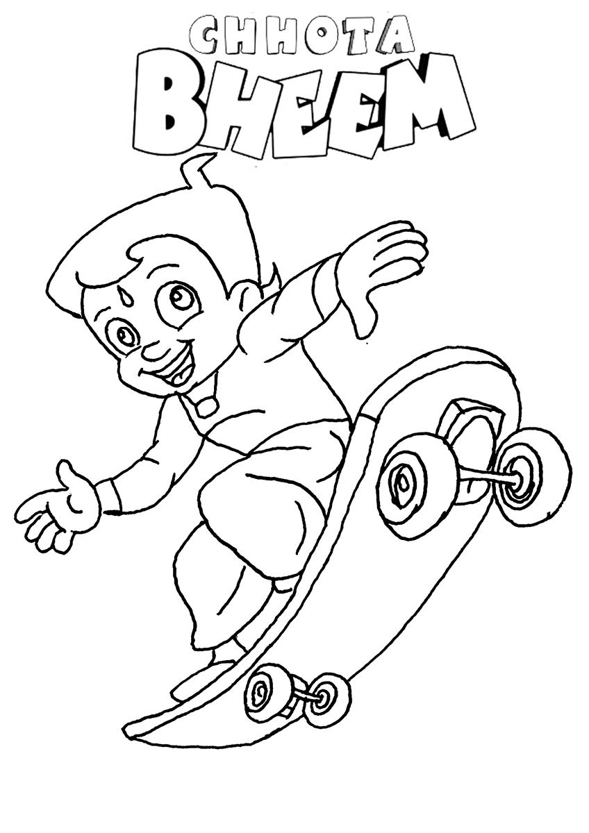 Chhota Bheem Coloring Page-1 - Coloring Book - 848x1200 Wallpaper -  