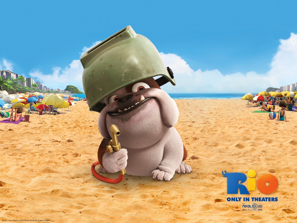Rio Movie Wallpapers - Bulldog In Rio Movie - HD Wallpaper 