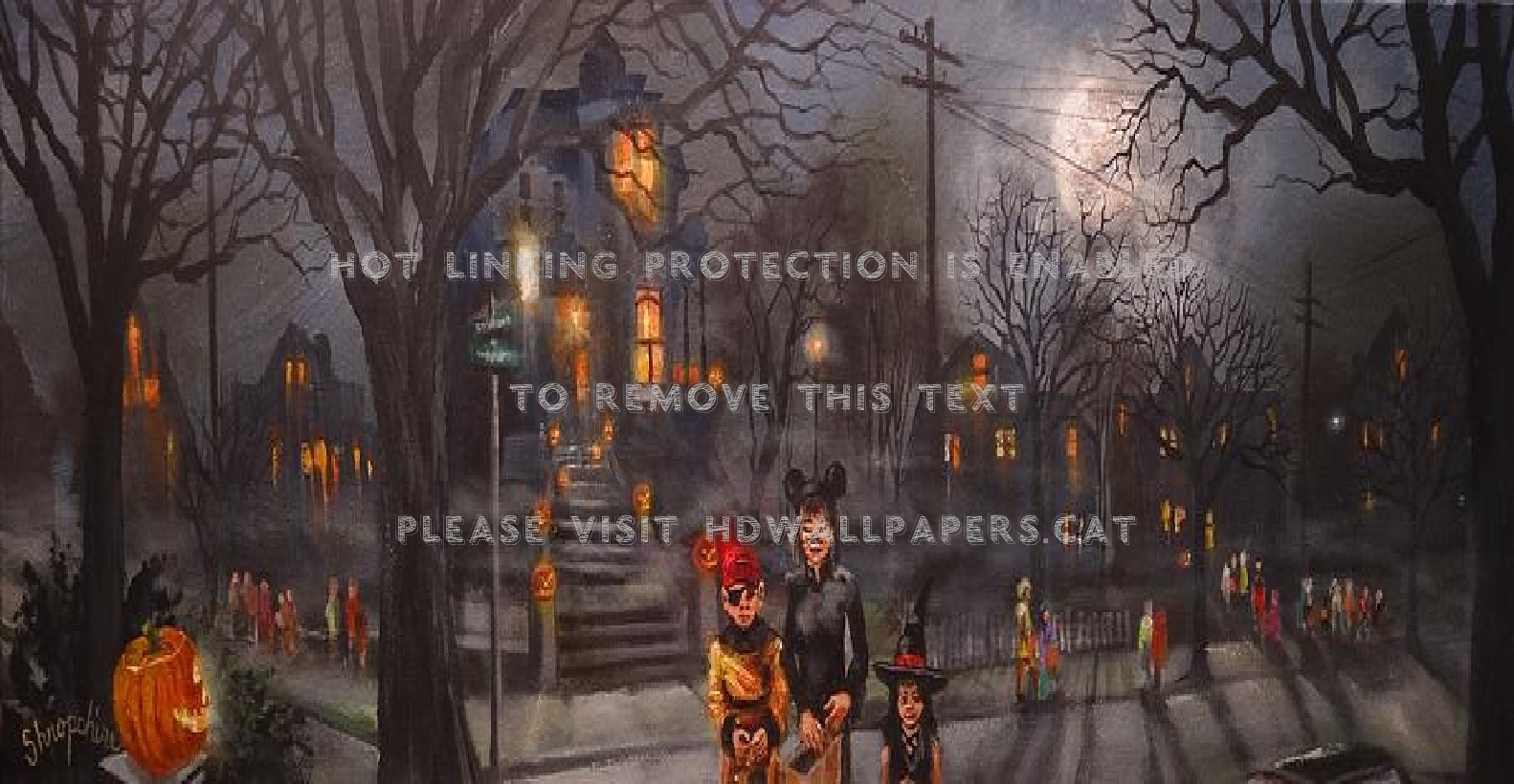 Trick Or Treat Children Houses Night - Pc Game - 1582x820 Wallpaper