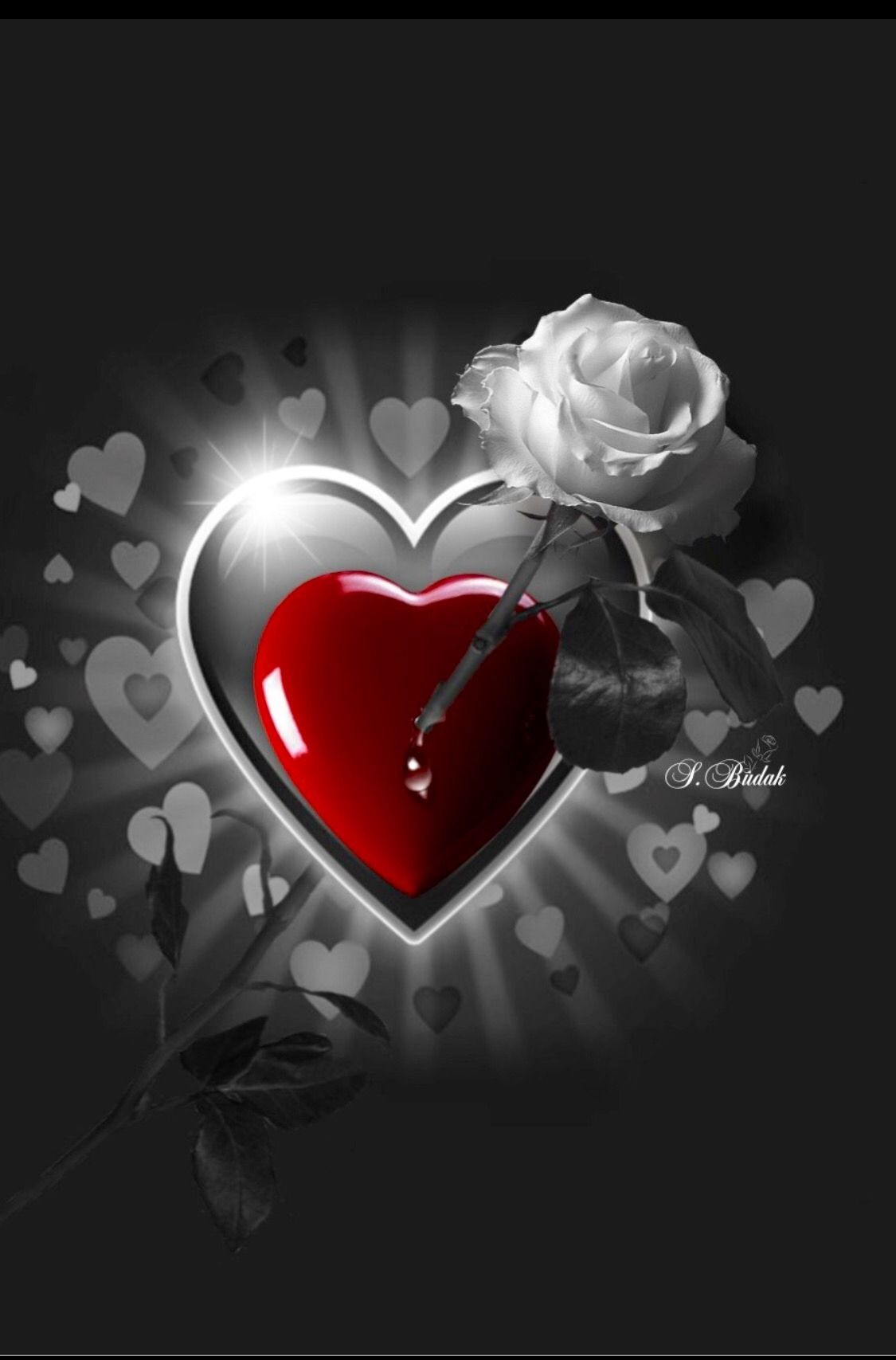 Beautiful Love Heart Art - HD Wallpaper 