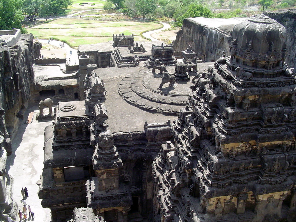 Kailasanatha Temple, View From The Top Of The Rock - Ellora Caves - HD Wallpaper 