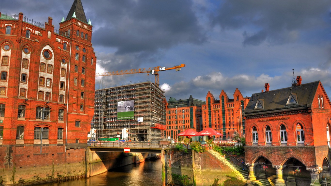 Germany Hamburg City Hd Landscape Wallpaper - Speicherstadt - HD Wallpaper 