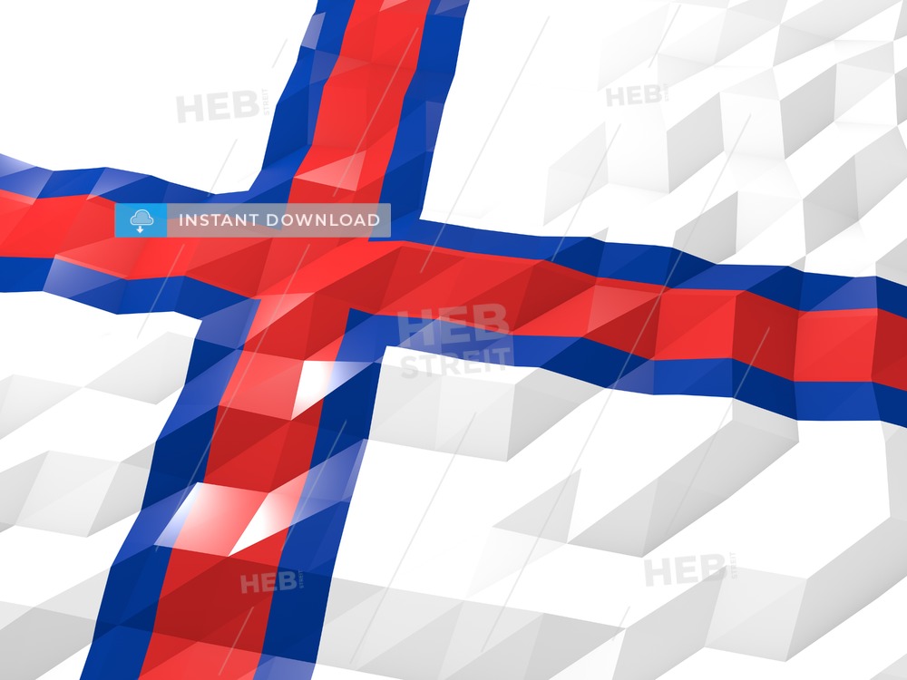 Flag Of Faroe Islands 3d Wallpaper Illustration - Low Polygon Glossy Origami Style Flag Georgia - HD Wallpaper 