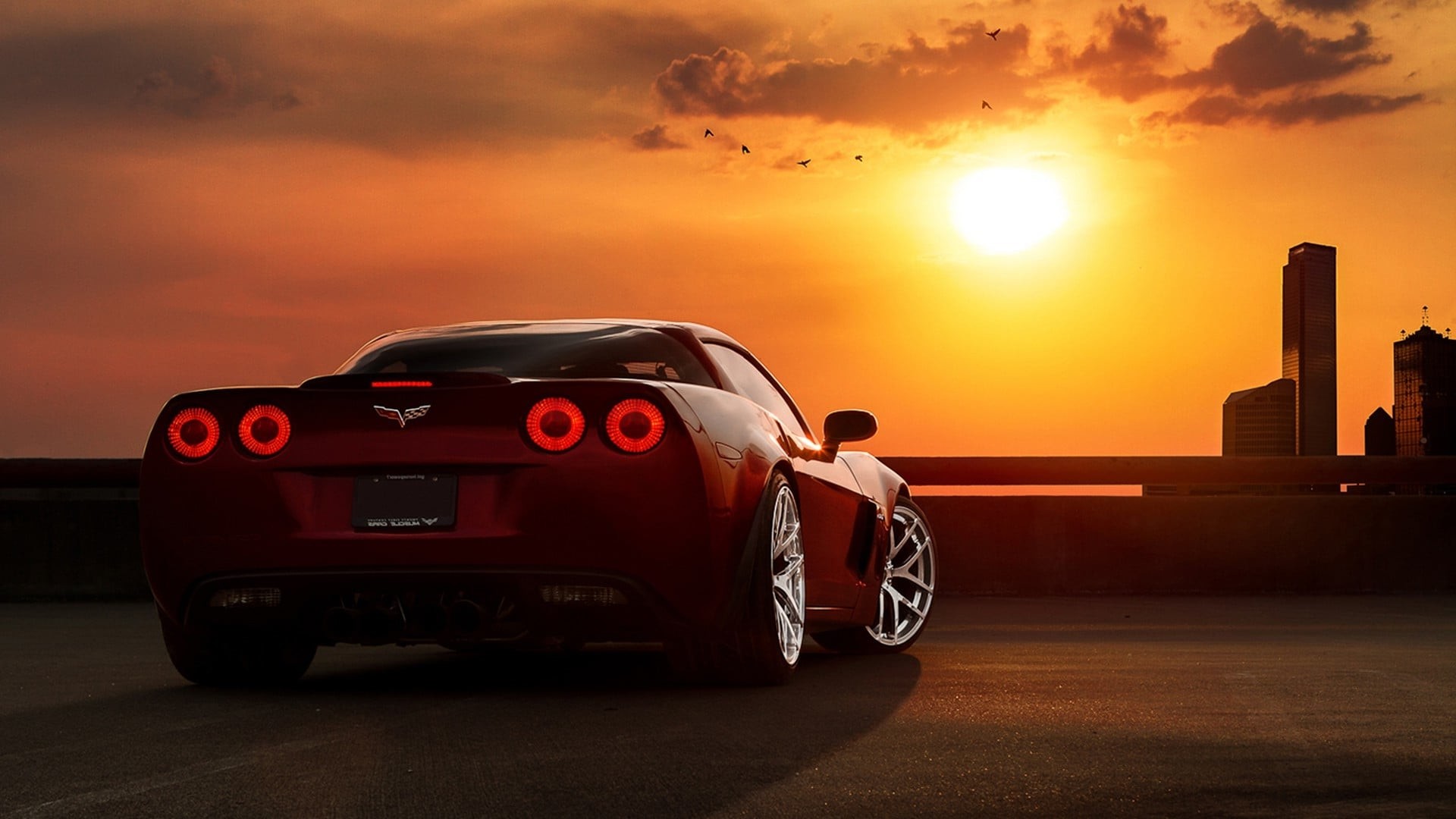 Sunset Chevrolet Corvette C6 Z06 High Resolution Wallpaper - C6 Corvette Background - HD Wallpaper 