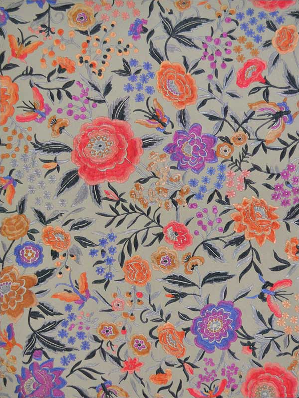 Oriental Garden Warm Grey Orchid Coral Wallpaper Mi10015 - Missoni Oriental Garden - HD Wallpaper 
