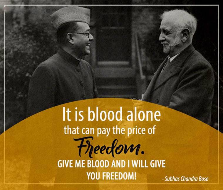 It Blood Alone That Can Pay The Price Of Freedom
give - Subhash Chandra Bose Jayanti - HD Wallpaper 