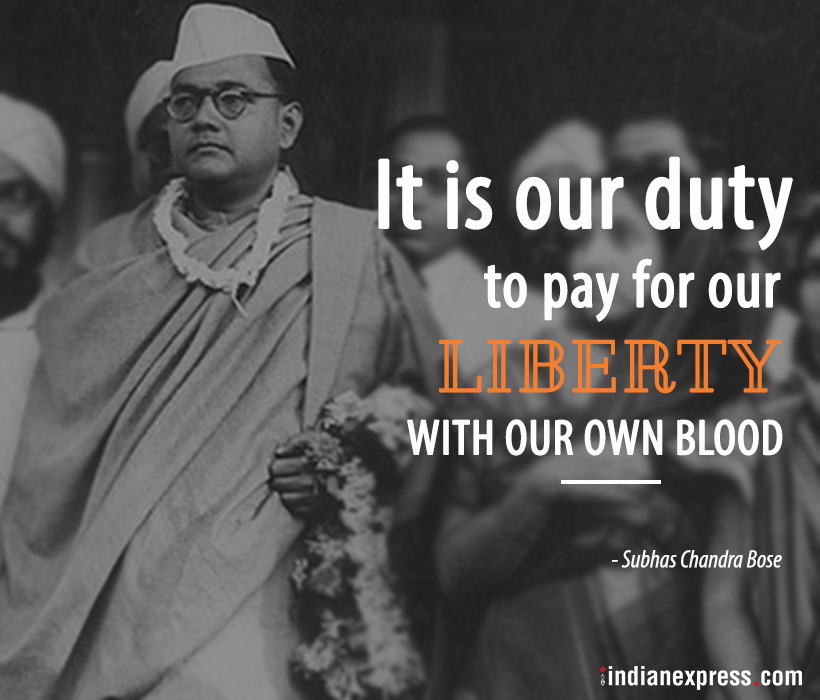 It Is Our Duty To Pay For Our Libberty
with Our Own - Subhash Chandra Bose Nehru - HD Wallpaper 
