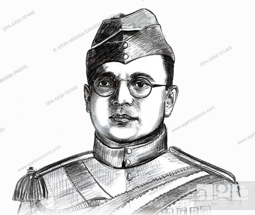 Netaji Subhash Chandra Bose Sketch India Asia - Subhash Chandra Bose Jayanti 2020 - HD Wallpaper 