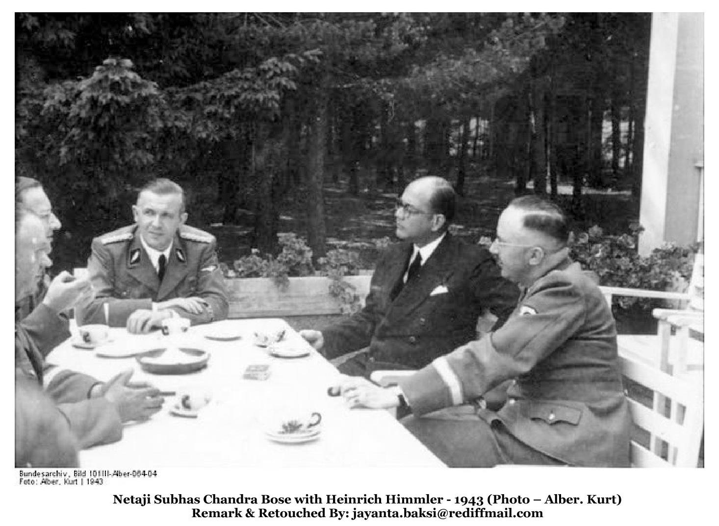 Netaji Subhas Chandra Bose With Heinrich Himmler - Subhas Chandra Bose In Germany - HD Wallpaper 